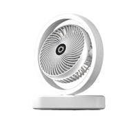 Ventilador de escritorio silencioso - Ventilador personal con luz ambiental, enfriador de aire oscilante recargable de 3 velocidades con luz de maquillaje para dormitorio, camping, completo