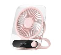 Ventilador De Escritorio Silencioso - Ventilador Refrescante Pequeño Portátil Silencioso,Dispositivo Portátil Recargable Con Luz Noche Para Interior, Exterior Y Playa, Soporte De Pared Incluido