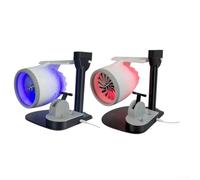 Ventilador de escritorio USB creativo, para ventilador de vórtice con luz LED humidificador, diseño de avión, tecnología personalizada de flujo de aire (azul inalámbrico)