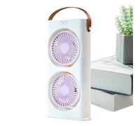 Ventilador De Escritorio,Ventilador Doble De Mesa Con 3 Velocidades | Enfriador de Aire con Asa para Casa Camping Playa Apartamento Picnic Viajes