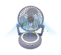 Ventilador de escritorio - Ventilador plegable oscilante con luces LED, ventilador portátil para ordenador personal | Quiet Battery Operated Cool Gadgets for Apartment Camping Outdoor Desktop