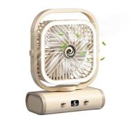 Ventilador de escritorio - Ventiladores portátiles silenciosos Enfriamiento potente | Ventilador portátil | Enfriador de aire recargable de 5 velocidades con luz nocturna, dispositivos geniales con in