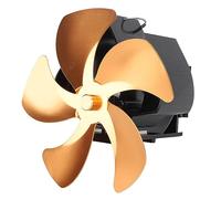 Ventilador de Estufa Alimentada por Calor, Ventilador de Tubería Ecológico Aleación de Aluminio de Calefacción Eficiente para Colgar una Estufa de Leña (Gold)