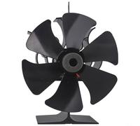 Ventilador de estufa alimentado por calor, 6 quemadores de leña silenciosos, para quemadores de troncos, accesorio de chimenea respetuoso con el medio ambiente, 165 mm, color negro