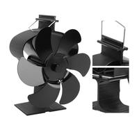 Ventilador de estufa calor 6aspas, ventilador de chimenea no eléctrico | ventilador de quemador de leña, arranque automático a 122 °F, flujo de aire de 1400 RPM, 25dB silencio, se adapta a estufas