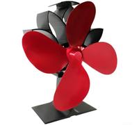 Ventilador de estufa con calor, ventilador de chimenea con calor | Circulador de aire silencioso de 18,5 x 13,5 x 21,5 cm, 180-210 CFM para estufas de leña, calefacción doméstica (YL801 rojo)