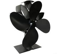 Ventilador de estufa con calor, ventilador de chimenea con calor | Circulador de aire silencioso de 18,5 x 13,5 x 21,5 cm, 180-210 CFM para estufas de leña, calefacción doméstica (YL801 negro)