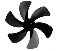 Ventilador de estufa de 6 cuchillas alimentado por calor para quemador de leña, soplador de chimenea ecológico, distribución eficiente del calor (negro)