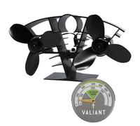 Ventilador de estufa de doble hoja Valiant y termómetro magnético para estufa