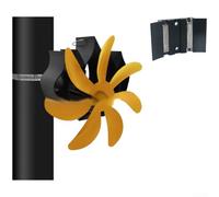 Ventilador de estufa de fijación magnética para uso en chimenea, ventilador alimentado por calor con revestimiento de óxido de aluminio para una mejor distribución del calor (dorado)
