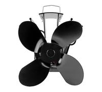 Ventilador de estufa de leña, campanas de leña no eléctricas, ventiladores de 4 aspas, ventilador eficiente y de ahorro de energía para leña de pellets