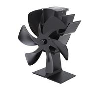 Ventilador de Estufa de Leña Circulación de Calor Eficiente para Chimenea y Estufa Circulación Cálida Rápida Energía Ecológica para un Hogar Más Ecológico Aleación de Aluminio (BLACK)