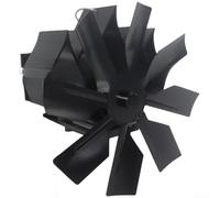 Ventilador de estufa de leña montado en la pared, ventilador de chimenea alimentado por calor, circulador de estufa de leña con abrazadera, ultra silencioso 35 dB para calefacción del hogar (negro)