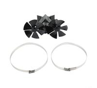 Ventilador de estufa montado en la pared de doble cabezal de 12 cuchillas para chimenea, distribuidor de calor silencioso sin alimentación, ventilador de chimenea de aluminio 50-350C, negro