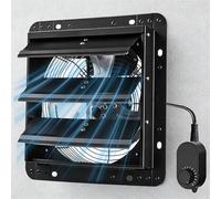 Ventilador de extracción con compuerta, 618~3327 CFM, ventilador de ático de pared de alta velocidad con termostato, ventilación silenciosa de refrigeración, compuerta automática para sótano 14in