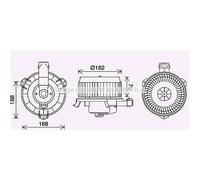 Ventilador del soplador TO8743 AVA QUALITY COOLING para TOYOTA