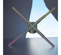 Ventilador de Holograma 3D 678LED App WiFi Control Remoto Ventilador de Holográfico de 22 Pulgadas con Tarjeta de Memoria, Contenido Personalizable, (Enchufe Europeo 100-240 V)