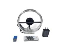 Ventilador de Holograma 3D, Abanico holográfico 3D de 14 cm/5,5 Pulgadas con Cubierta Transparente, 128 LED, Publicidad holográfica