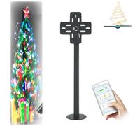 Ventilador de holograma 3D actualizado 2026, proyector de ventilador de holograma 3D con WiFi y control de aplicación, 300 imágenes, spinner de imágenes de Halloween de Navidad (soporte)