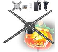 Ventilador de holograma 3D con proyector de publicidad de video HD, soporte de audio Bluetooth, luz nocturna de mesa y techo para tiendas, bares y uso doméstico