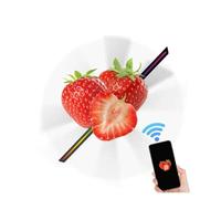 Ventilador de Holograma 3D, Destaca con un Abanico holográfico 3D de 42 cm: Iconos, vídeos y Logotipos Personalizados con Luces de neón LED