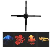 Ventilador de Holograma 3D, Máquina de Publicidad Holográfica 3D Luces Pequeñas Ventilador de Holograma Resolución 510X1400P 4 Aspas LED Proyector de Pantalla de Ventilador de
