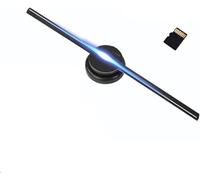 Ventilador de Holograma 3D, Pantalla publicitaria remota con WiFi, lámpara LED holográfica, Reproductor Compatible con imágenes y Videos for letreros de Tiendas comerciales y Bares(Bright Version)