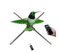 Ventilador de holograma 3D, proyector de holograma de 22 pulgadas, luces LED sin tornillos con aplicación y WiFi, control remoto y Bluetooth para bar, tienda, Halloween, Navidad