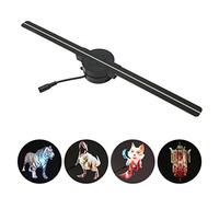 Ventilador de Holograma 3D, Proyector WiFi de 16,5 Pulgadas 2000x224 con 224 Cuentas LED, Pantalla Publicitaria de Mesa, Control de Aplicaciones, para Halloween, Tienda de