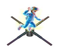 Ventilador de Holograma 3D Ventilador Holográfico 3D De 65 Cm con Luz LED, Letrero Publicitario Navideño, Luces con Control Remoto, Proyector De Imágenes Y Video Holográfico