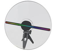 Ventilador De Holograma LED 3D De 27 CM, Proyector De Jugador Publicitario con Cubierta Protectora Redonda Transparente