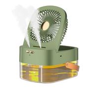 Ventilador de mano con agua | Mini ventilador USB | Ventilador de mesa muy silencioso de 2,5 l con mando a distancia y temporizador | ABS silenciosamente portátil para el dormitorio de los viajes para