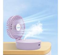 Ventilador de mano con vaporizador,Mini ventilador portátil recargable por USB,5 velocidades,Pequeño ventilador de mesa plegable,Regalos para mujeres y hombres,Ideal para oficina,viajes,exteriores