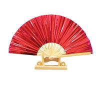 Ventilador de mano de colores de artesanía plegable, ventilador de bolsillo plegable holográfico grande, Abanico de manos holográfico plegable decorativo grande, Festival de música Club Event Party