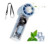 Ventilador de mano de viaje, 150 g, ligero, velocidad de energía eólica ajustable, fuente de nebulización personal semántica profunda, textura mate suave, herramienta de refrigeración para oficinas