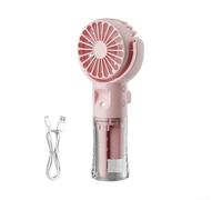 Ventilador de mano eléctrico portátil con neblina de agua Mini ventilador de mano USB recargable con 4 velocidades Batería Pequeño Ventilador Hommal para Holiday Office Office Outdoor Travels para