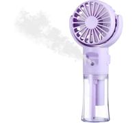 Ventilador de mano eléctrico portátil con neblina de agua Mini ventilador de mano USB recargable con 4 velocidades Batería Pequeño Ventilador Hommal para Holiday Office Office Outdoor Travels para