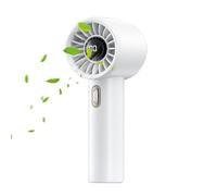 Ventilador de mano eléctrico, ventilador de escritorio, potente ventilador de mano, ventilador personal portátil con pantalla LED, ventilador pequeño recargable, accesorios de viaje