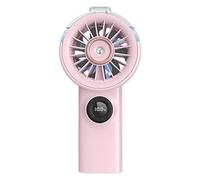 Ventilador de mano Mist - ABS 4,1 x 8,8 x 17,8 cm | Mini ventilador de refrigeración por pulverización recargable por USB con pantalla digital, velocidad ajustable, uso de viaje, portátil, niebla