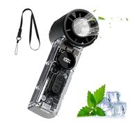 Ventilador de mano, pantalla digital de 1 a 100 niveles, dispositivo portátil alimentado por pilas, ventiladores de mano de viaje, para viajes de verano, camping, festivales, deportes, oficinas