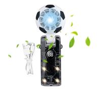 Ventilador de mano plegable con forma de fútbol, ventilador de refrigeración personal compacto, soplador manual con temática deportiva novedosa, accesorio para el día del juego para espectadores