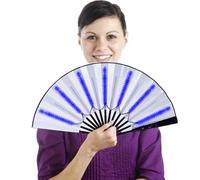 Ventilador de Mano Plegable con Luz - Ventilador Luminoso Plegable, Ventilador Plegable de Mano de Tela Nylon | Gran Espectáculo de Danza Decorativo Plegable Decoración Fluorescente para DJ,