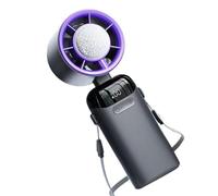 Ventilador de mano plegable con pantalla LED, ventilador de refrigeración portátil 3 en 1, ventilador de escritorio compacto para viajes y uso al aire libre, tecnología Air Turbo para una