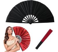 Ventilador de mano plegable holográfico grande 2025, con botas en el suelo, abanico de baile de línea, abanicos de aplausos para baile de línea, plegable, para manualidades, con colores láser