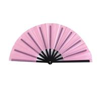 Ventilador de mano plegable KungFu de 10 pulgadas con diseño de varillas negras para festivales, actuaciones y presentaciones artísticas, ventilador de exhibición cultural