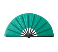 Ventilador de mano plegable KungFu de 10 pulgadas con diseño de varillas negras para festivales, actuaciones y presentaciones artísticas, ventilador de exhibición cultural