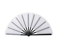 Ventilador de mano plegable KungFu de 10 pulgadas con diseño de varillas negras para festivales, actuaciones y presentaciones artísticas, ventilador de exhibición cultural
