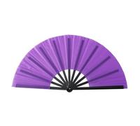 Ventilador de mano plegable KungFu de 10 pulgadas con diseño de varillas negras para festivales, actuaciones y presentaciones artísticas, ventilador de exhibición cultural