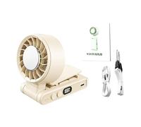 Ventilador de Mano Portátil 5 Velocidades, Pantalla LED Digital, Recargable