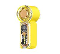 Ventilador de Mano Portátil de Alta Velocidad, Fan Personal Compacto con Luz Intermitente de Emergencia, Sensación de Hielo y 100 Niveles de Velocidad, Mini Ventilador de Bolsillo para Hogar